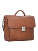 Plevier 400er Serie Aktentasche Leder 40 cm Laptopfach cognac