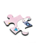 Mr. & Mrs. Panda Puzzle Einhorn Fotograf ohne Spruch in Rot Pastell