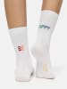 Nur Die  Freizeitsocken Good Vibes Motiv Statement Socken Tennissocken in Be Happy