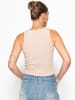 SASSYCLASSY Doppellagiges, geripptes Tank Top in Beige