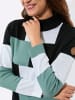 WITT WEIDEN Langarm-Pullover in jade-schwarz-gemustert