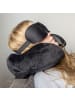 Intirilife Nackenkissen Memoryfoam mit Augenmaske Ohrstöpsel in Schwarz