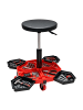 relaxdays Werkstatthocker in Schwarz/ Rot - (B)43 x (H)45-54 x (T)43 cm
