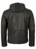 Bruno Banani Lederjacke Kapuze Lammnappa in Schwarz