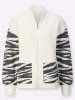 Sieh an! Strickjacke in ecru-graphit-gemustert