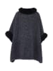 osha Damen Poncho in Schwarz Marine