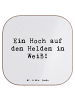 Mr. & Mrs. Panda Untersetzer für Gläser Spruch Arzt Held mit Spruch in Weiß