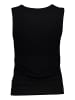 Hailys T-Shirt ärmellos mit Spitzeinsatz in Schwarz