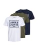 Jack & Jones Shirt 'HARRISON TEE CREW NECK' 3er Pack in mehrfarbig