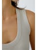 Oui Viskose Tank Top mit Glanzgarn in Light Stone