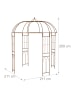 relaxdays Rosenpavillon in Braun - (B)211 x (H)269 x (T)211 cm