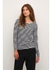 Kaffe Langarm-Shirt KAbenedikte Slim fit in Black/Chalk Stripe