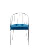 Kayoom Stuhl Palma in blau - chrom