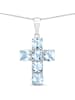 Rafaela Donata Kette Kreuz aus Sterling Silber mit Blautopas in silber
