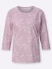 Sieh an! Rundhalsshirt in mauve-ecru-bedruckt