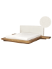 Beliani 4-tlg Doppelbett ZEN in Braun/Weiß