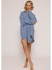 SASSYCLASSY Ultra Oversize Musselin-Blusenhemd lange Variante in Blau