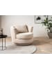 Furn.Design Drehsessel wollweiß Web-Velours, Sessel 360° drehbar inklusive Kissen