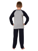 NORMANN Pyjama langarm Schlafanzug CollegeLook - 74138 in grau