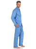 NORMANN Pyjama gewebt durchknöpfbarem Oberteil - 54901 in hellblau
