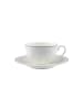 Villeroy & Boch Cappuccinotasse mit Untertasse Gray Pearl 310 ml weiß in weiß