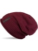 styleBREAKER Feinstrick Beanie Mütze in Bordeaux-Rot