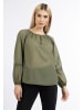 DreiMaster Damen Baumwollbluse in Olivgrün