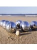 relaxdays 11-tlg. Boule Kugeln Set in Natur/ Silber