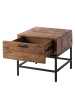 home24 home24 Beistelltisch aus Massivholz in Pinie massiv / Metall - 78 x 44 x 87 cm in Pinie Dunkel