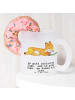 Mr. & Mrs. Panda Kaffeetasse Fuchs Lesen mit Spruch in Transparent