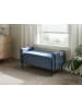 Beliani Bettbank LEWES in Blau/Schwarz - (W) 114 x (H) 55 x (L) 50 cm