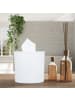 relaxdays Kosmetiktuchbox in Weiß/Natur - (H)13 x Ø13,5 cm