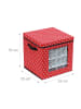relaxdays 3 x Weihnachtskugel-Aufbewahrungsbox in Rot - (B)33 x (H)33 x (T)33 cm