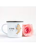 Mr. & Mrs. Panda XL Emaille Tasse Einhorn Vegan ohne Spruch in Weiß