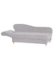58 aufm Kessel RECAMIERE mit Armteil links klappbar Katia Veloursstoff Buche/silber