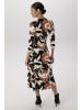 Aniston SELECTED Jerseykleid in camel-terra-natur-ockergelb-schwarz