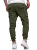 DAILY COTTON Cargohose - mit elastischem Bund Slim-Fit Jogger-Hose Jeanshose Stoffhose in Khaki