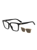 Love Moschino Frauen Gestelle mit Sonnenbrillen-Clips Schmetterling Schwarz