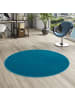Snapstyle Velours-Teppich Joy Rund in petrol