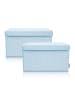 Lifeney Aufbewahrungsbox 2er-Set Hellblau Punkte, 37 x 25 x 21 cm