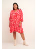 KAFFE curve Kleid KCella A-shape in Red Flower Print