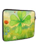 Mr. & Mrs. Panda Notebook Tasche Blume Kleeblatt Design ohne Spruch in Weiß