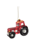 MARELIDA Weihnachtsbaumschmuck Traktor Glas H: 7cm in rot