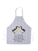 Mr. & Mrs. Panda Barkeeper Schürze Pinguin Liebe mit Spruch in Grau Pastell