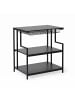 relaxdays Druckertisch in Schwarz - (B)60 x (H)70 x (T)50 cm