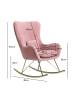 KADIMA DESIGN Samt-Schaukelstuhl mit Wippfunktion, 120 kg Belastbarkeit, 74x101x89 cm in Rosa