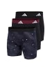 adidas Boxershort 3er Pack in Schwarz/Grau/Dunkelrot