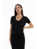 faina Damen Kurzarm-Pullover in Schwarz