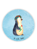 Mr. & Mrs. Panda Pinnwand Magnet Pinguin Blumen ohne Spruch in Eisblau