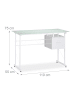 relaxdays Schreibtisch in Weiß - (B)110 x (H)75 x (T)55 cm